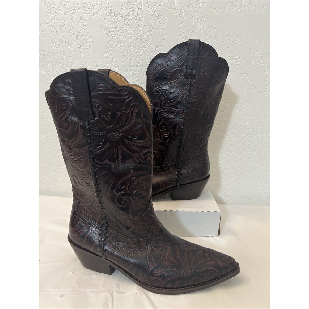 Patricia Nash Tuscan Tooled Leather Western Boots Bergamo Sz 9 NEW Rodeo Cowgirl